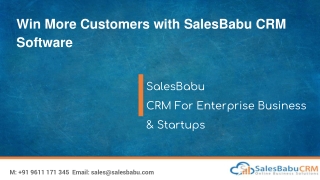 Win More Customers with SalesBabu CRM Software