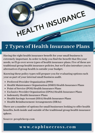 7 Types of Health Insurance Plans