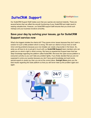 SuiteCRM Support