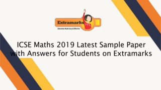 ICSE Maths 2019 Latest Sample Paper with Answers for Students on Extramarks