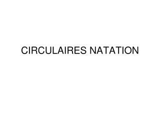 CIRCULAIRES NATATION