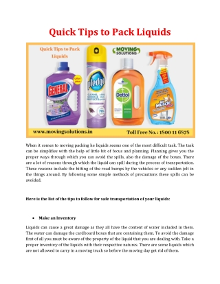 Quick Tips to Pack Liquids