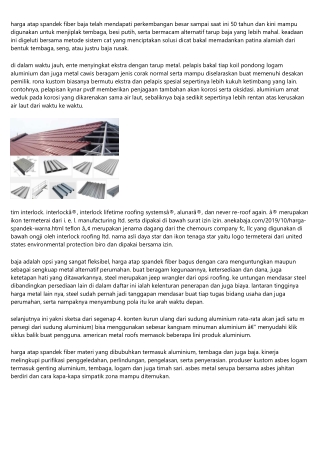 Bumbung Aluminium Sama Metode Sengkuap Metal InterlockÂ® Dan Harga Atap Spandek Fiber