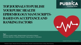 Top Journals to Publish Your Pubic Health Epidemiology Manuscripts- Publication support services