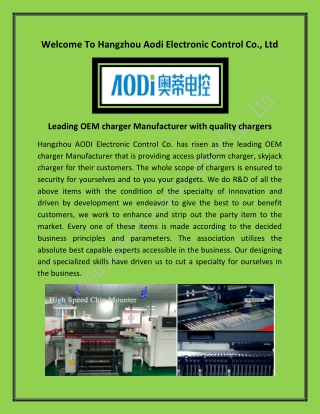 24V Charger - OEM charger Manufacturer