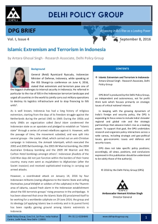 Islamic Extremism and Terrorism in Indonesia