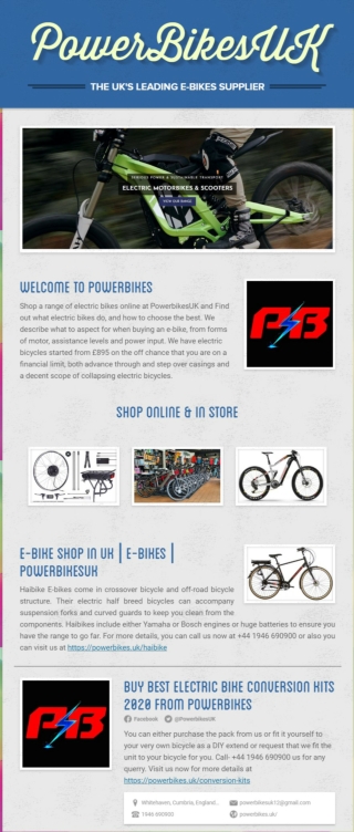 Buy Best Electric Bike Conversion Kits 2020 from Powerbikes