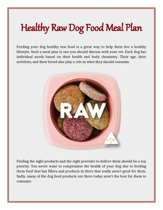 Healthy Raw Dog Food Meal Plan