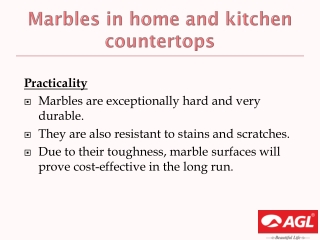 Marbles in home and kitchen countertops | AGL Tiles