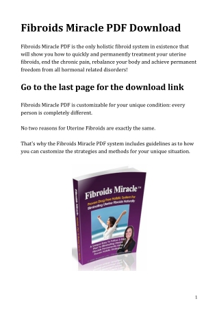 Fibroids Miracle PDF Download by Amanda Leto