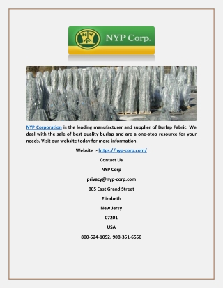 burlap fabric for sale(NYP Corp)