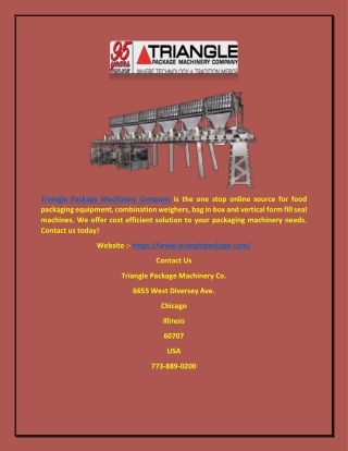 Food Packaging Machinery - trianglepackage.com