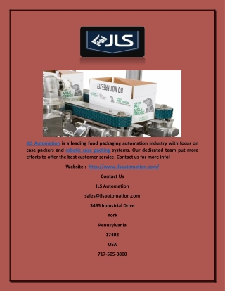 Case Packers and Robotic Case Packing Systems - jlsautomation.com