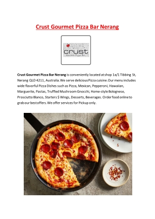 5% Off - Crust Gourmet Pizza Bar - Pizza takeaway nerang, Qld