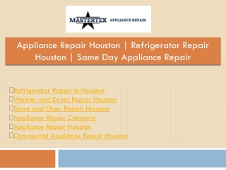 Washer and Dryer Repair Houston