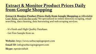 Extract & Monitor Product Prices Daily from Google Shopping