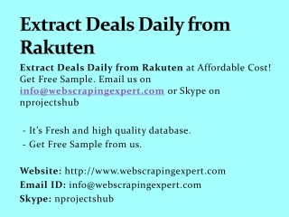 Extract Deals Daily from Rakuten