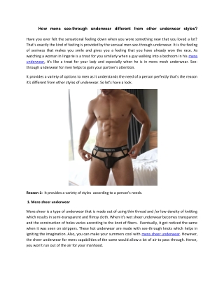 How mens see-through underwear different from other underwear styles?