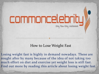 How to Lose Weight Fast