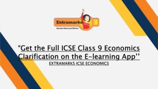 Get the Full ICSE Class 9 Economics Clarification on the E-learning App