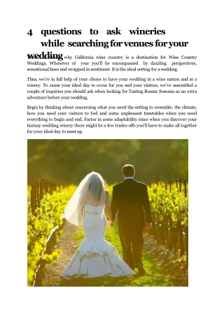 Try the Wine Country Weddings