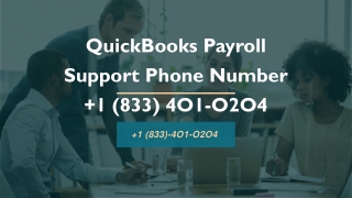QuickBooks PayrollSupport Phone Number  1 (833) 4O1-O2O4