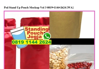 Psd Stand Up Pouch Mockup Vol 3 O819•1144•2624[wa]