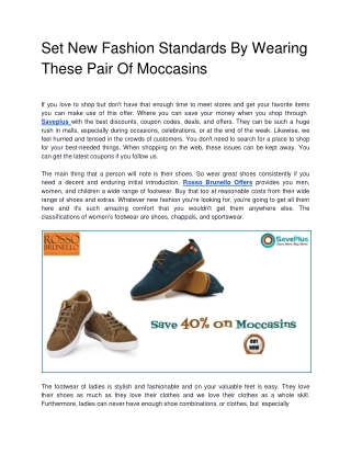 Save 40% on Moccasins