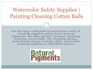 Watercolor Safety Supplies | Painting Cleaning Cotton Balls
