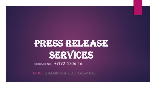 Press Release Distribution Services