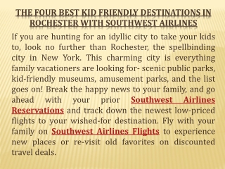 The Four Best Kid Friendly Destinations in Rochester with Southwest Airlines