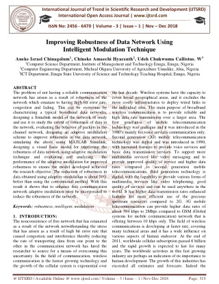 Improving Robustness of Data Network Using Intelligent Modulation Technique