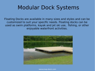 Floating Dock Advantages