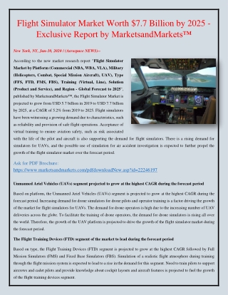Flight Simulator Market - Growth Opportunities in Global Industry