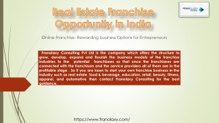 Real Estate Franchise Opportunity in India