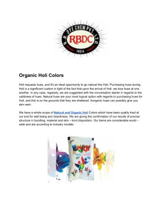 Organic Holi Colors Manufacturer India