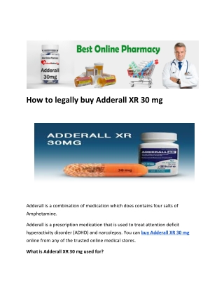 How to legally buy Adderall XR 30 mg