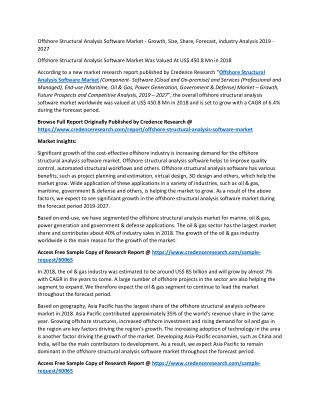 Offshore Structural Analysis Software Market Was Valued At US$ 450.8 Mn in 2018