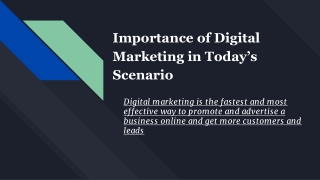 Importance of Digital Marketing in Today’s Scenario