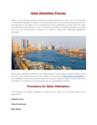 Qatar Attestation Process