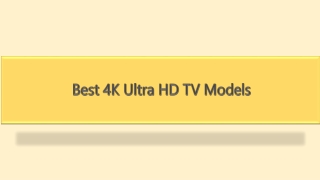Best 4K Ultra HD TV Models
