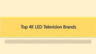 Top 4K LED Television Brands