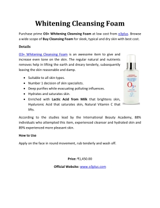 Whitening Cleansing Foam