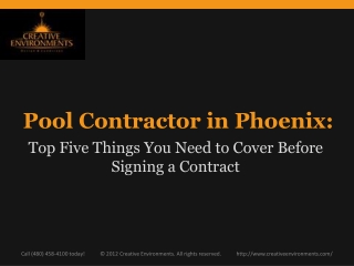 Pool Contractor in Phoenix: Top Five Things to Cover