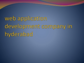 web application development company in hyderabad