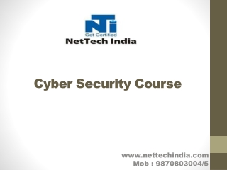 Cyber security course from NetTech India in mumbai