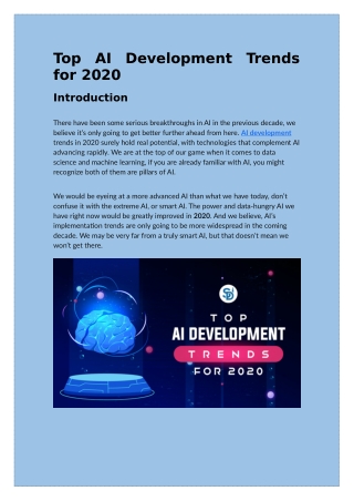 Top AI Development Trends for 2020