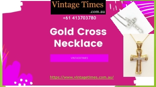 Buy New  Design Online Gold Cross Necklace at Vintage Times