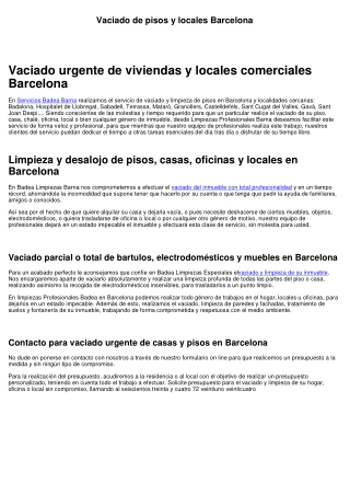 Vaciado de pisos y locales Barcelona