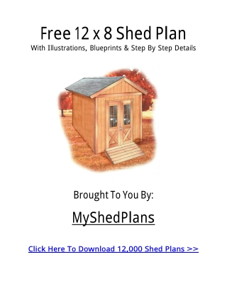 Free 12 X 8 Shed Plan For Anyone To Download
